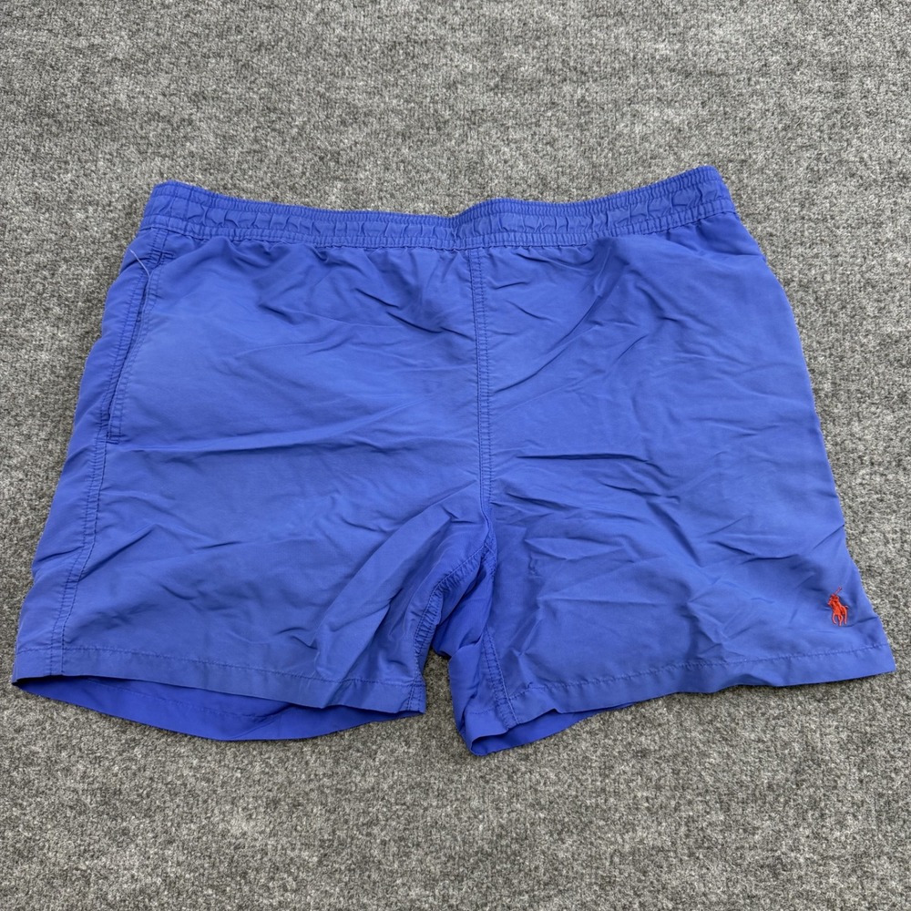 Polo Ralph Lauren Swim Trunks Mens Large Royal Blue Red Pony Mesh Lined Shorts